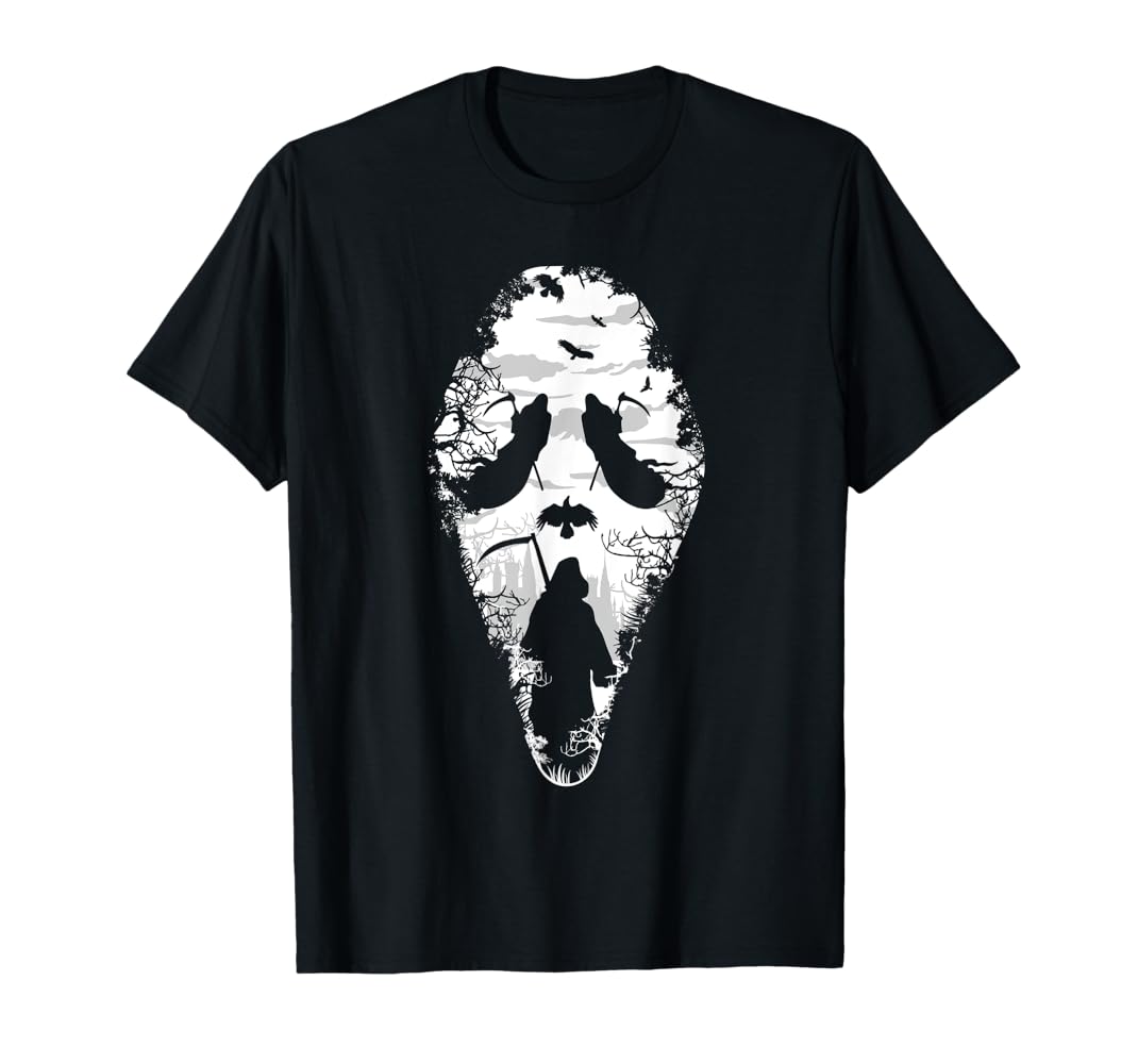 Amazon | ハロウィン:死の叫び 死神 死神の顔 Tシャツ | Tシャツ